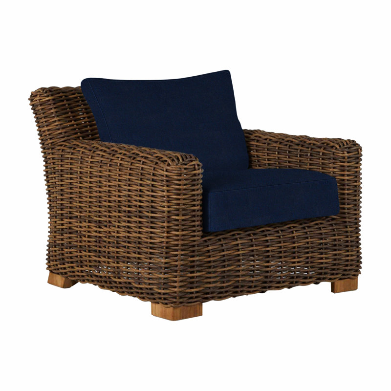 Montauk Patio Chair with Cushions, No Welt, Intermix Bark, Standard Plus