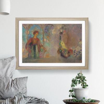 Woman in a Gothic Arcade by Odilon Redon - Picture Frame Painting