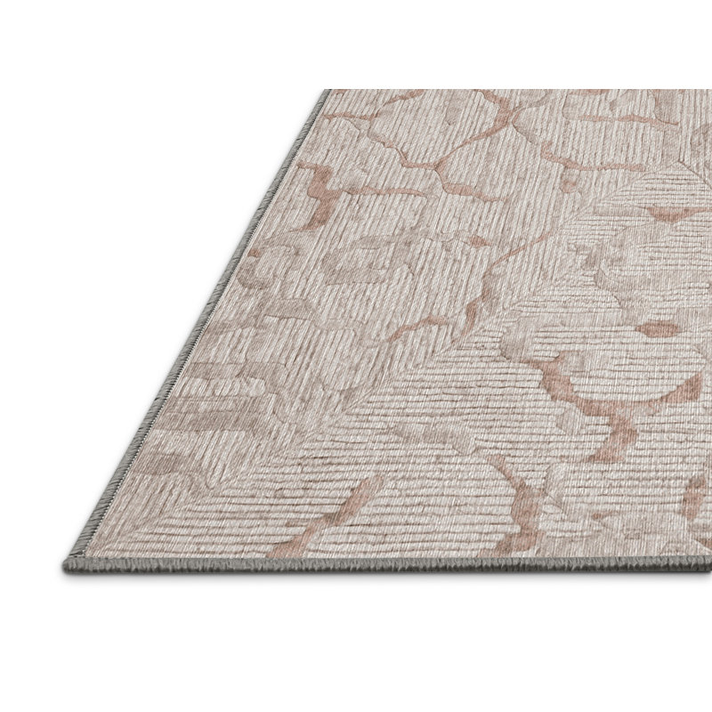 Machine Washable Gray Area Rug, Rectangle 5' x 8'