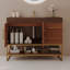 Meuble-lavabo de salle de bain avec lavabo, armoire autoportante avec tablette de rangement et tiroir-1571577966