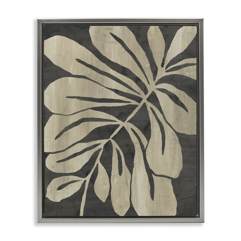 Natural Leaf Impression Floating Frame, design by June Erica Vess, 31" H x 25" W, Luster Gray Floater Frame
