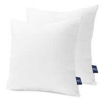 Elegant Comfort 18 x 18 Throw Pillow Inserts - 2-PACK Pillow Insert  Poly-Cotton Shell with Siliconized Fiber Filling - Square Form, Decorative  for