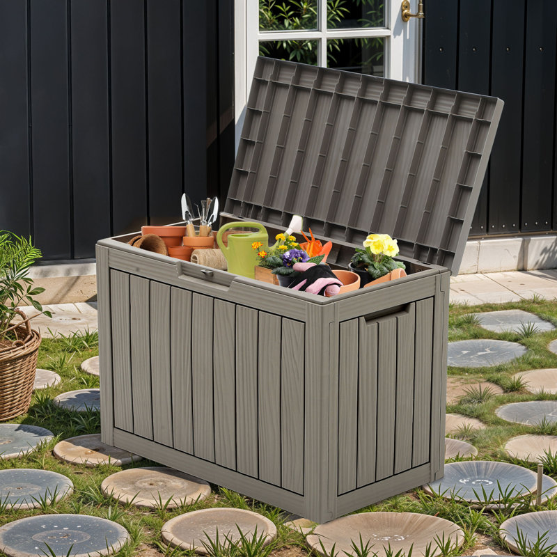 Contenant de rangement pour patio et cour extérieur Edrosie Inc, Marron clair