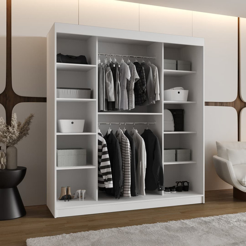Manufactured Wood Wardrobe, White