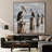 Extra Large Wall Art Fabric Print - Coastal Pelicans on Wooden Posts by Ocean for Living Room or Bedroom - "Frame Assembly Required (Unfinished Frame)"-135869351