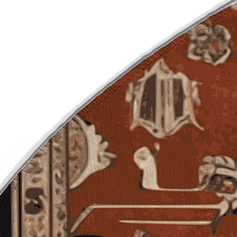 Persian Brown Indoor and Outdoor Area Rug, Round 5'