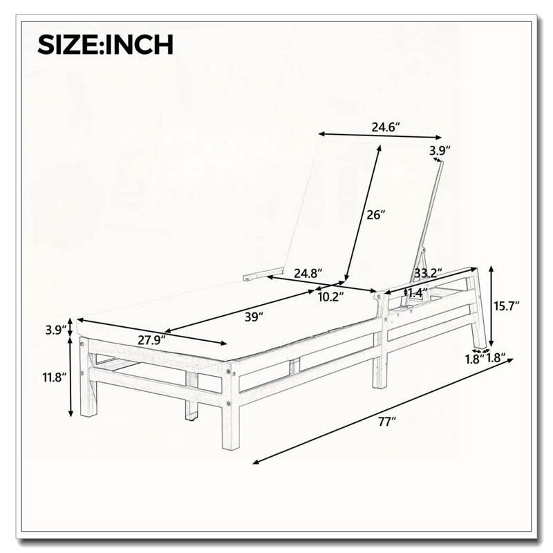 Chaise longue d'extérieur réglable, Gris, 2