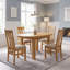 Forelli 91.5 cm Extendable Oak Oval Wood Top Dining Table with Wood Base