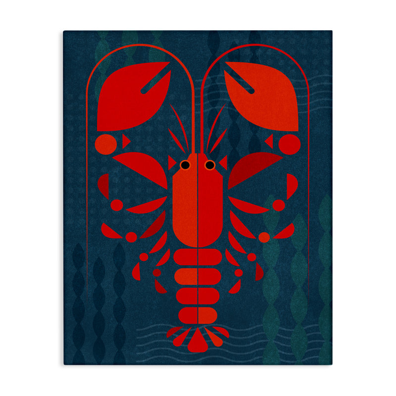 «Nautical Lobster Shape Canvas» par June Erica Vess, H 20 po x l 16 po