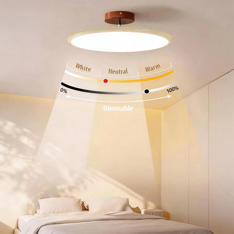 Acrylic LED Semi Flush Mount, Cream