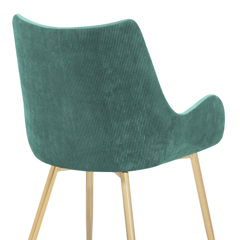 Fauteuil rembourré bleu sarcelle - Pieds dorés, confortable et stable, idéal pour une chambre, résistant aux taches, convient également au salon.