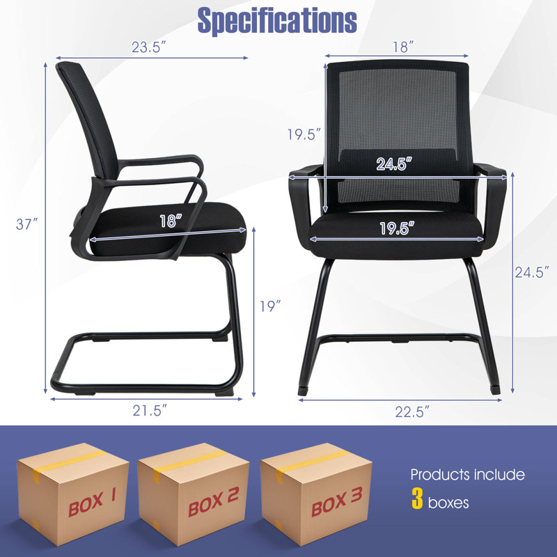 Fauteuil de conférence en filet 6 pièces Orren Ellis