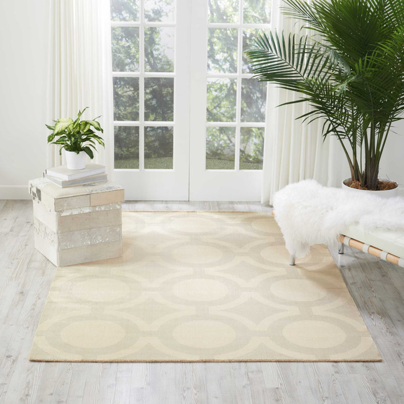Tapis crème / gris Chaudeville, Rectangle 3 pi 5 po x 5 pi 5 po