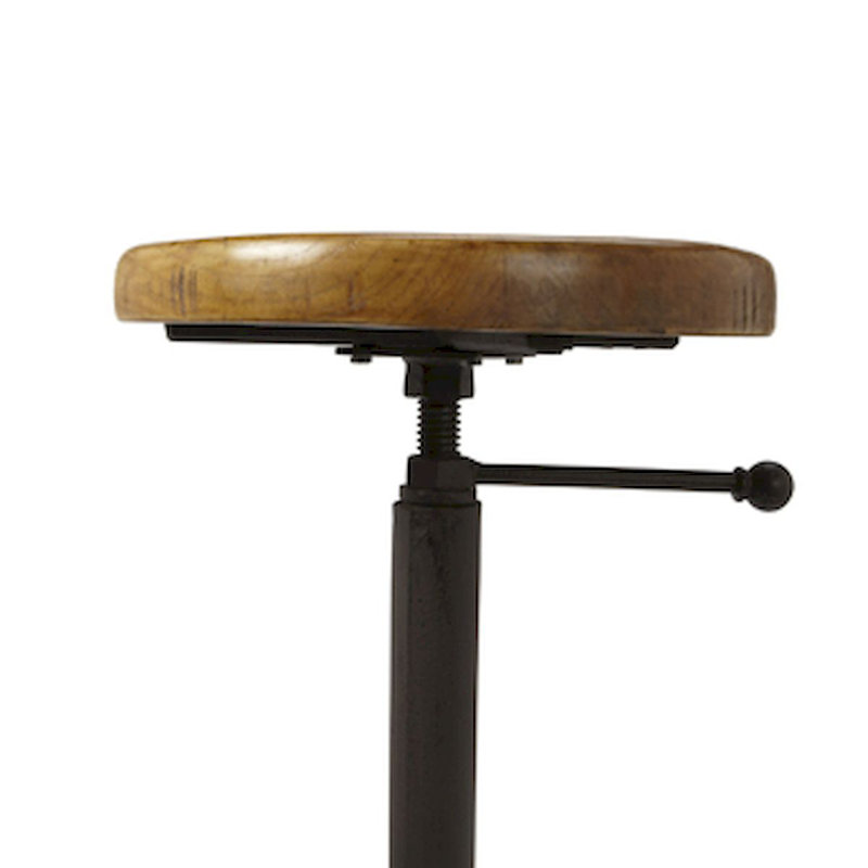 Tabouret pivotant en bois massif Rosalez