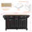Kitchen Island With Rubber Wood Countertop-474447929