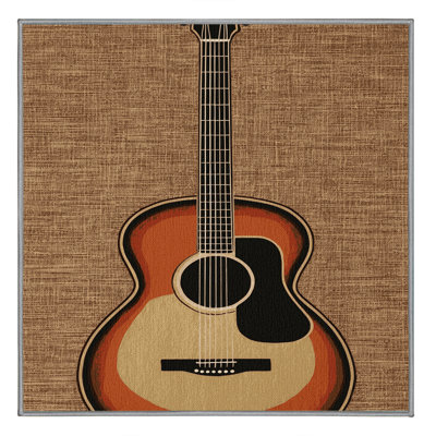Washable Guitar Music Area Rug