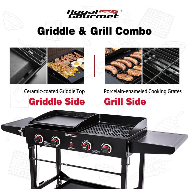 Royal Gourmet 4-Burner Liquid Propane Flat Top Grill in the Flat Top Grills  department at