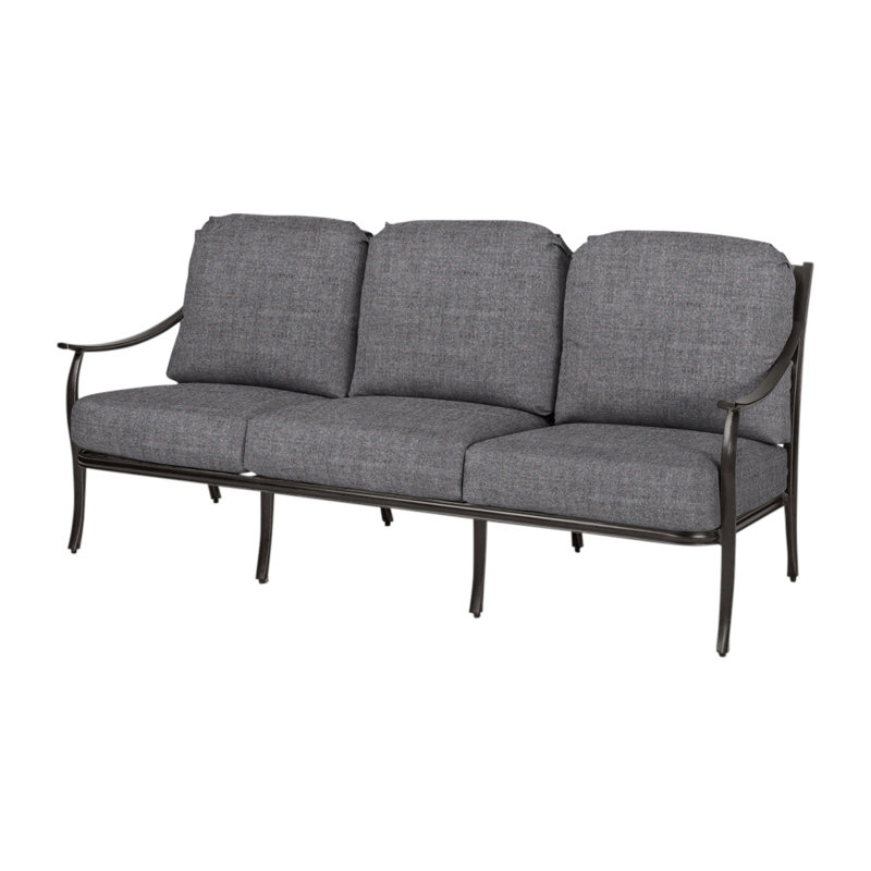 Edge Sofa with Sunbrella Cushions, Cast Slate Sunbrella® Plainweave, Midnight Gold