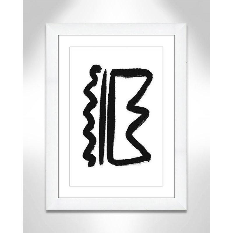 Collection de dessins au trait, reddition encadrée sur papier par Leah Straatsma, H 24,5 po x l 18,5 po x P 1,25 po