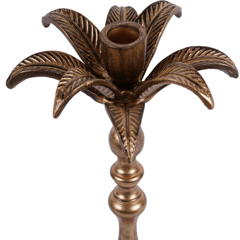 Aluminium Tabletop Candlestick, 36 cm H x 13 cm W x 13 cm D