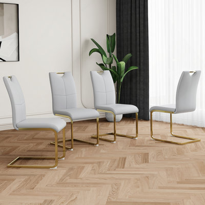 Chaises de salle à manger modernes avec siège rembourré en similicuir