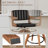 Mid Century Modern Counter Height Bar Stools Set of 4, 360° Swivel Barstools with Wood Legs, Faux Leather Upholstered Island Chairs with Backrest-146354427-146354424