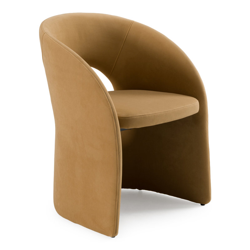 Chaise avec accoudoirs entièrement rembourrée Hama, Brun clair