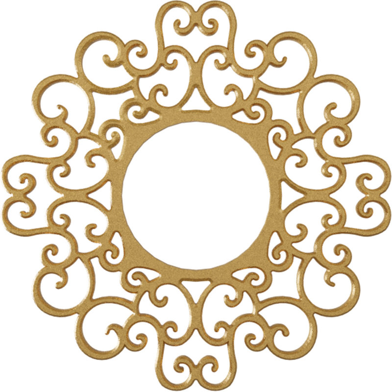 Médaillon de plafond 22 po x 22 po x 8 3/8 po x P 3/4 po Reims, H 22 po x l 22 po x P 0,75 po, Or