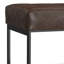 Banc repose-pieds en cuir véritable avec base en métal Penelope