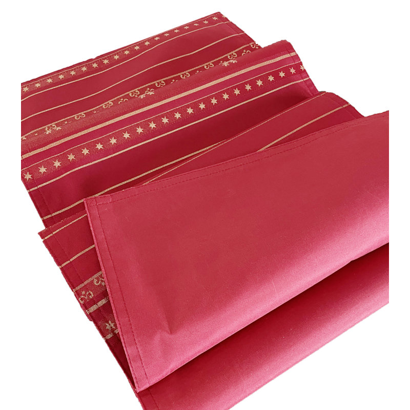 Red Metallic Snowflake Holiday Table Runner, 54" x 16"