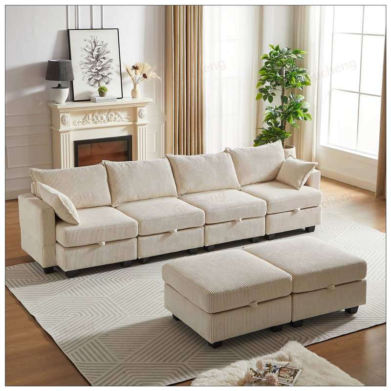 Canapé modulaire 113,5 po Sectiona, Beige