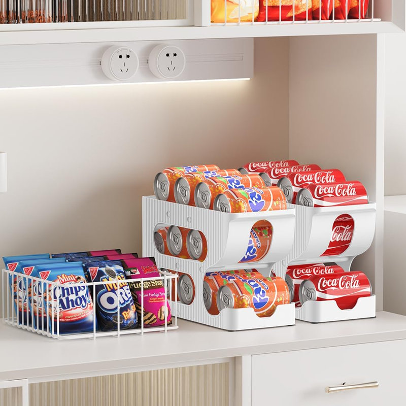 Organisateur de canettes de soda pour garde-manger ou réfrigérateur, peut contenir 24 canettes