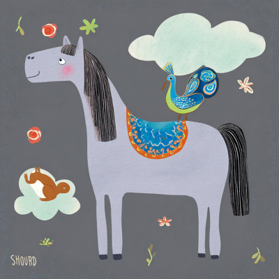 Playful Horse Tale Wrapped Canvas Wall Art