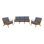 Hatteras Outdoor 3 - Piece Teak Conversation Set