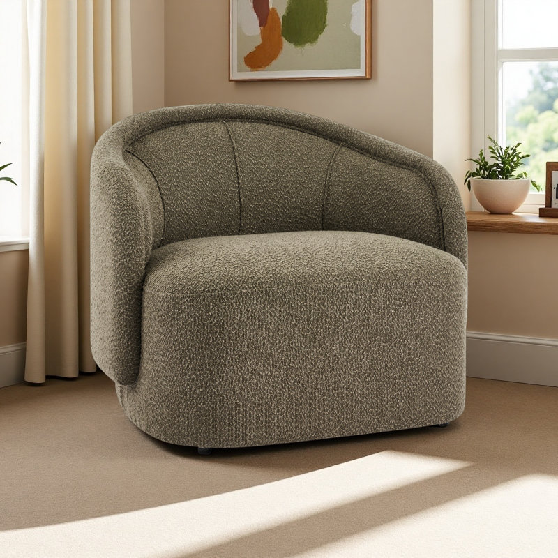 Fauteuil d'appoint incurvé, Vert