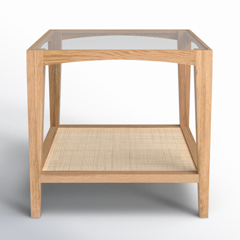 Broderick Glass End Table with Storage