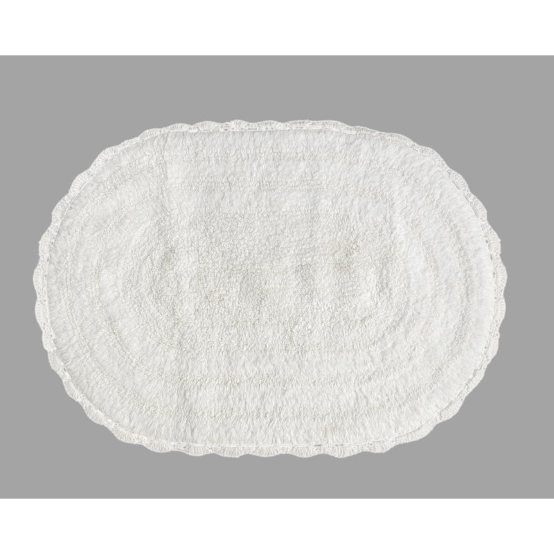 Tapis pour salle de bain 100% coton, Blanc