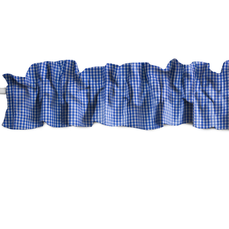 Cantonnière à carreaux Gingham, L 120 po x L 9 po, Bleu royal