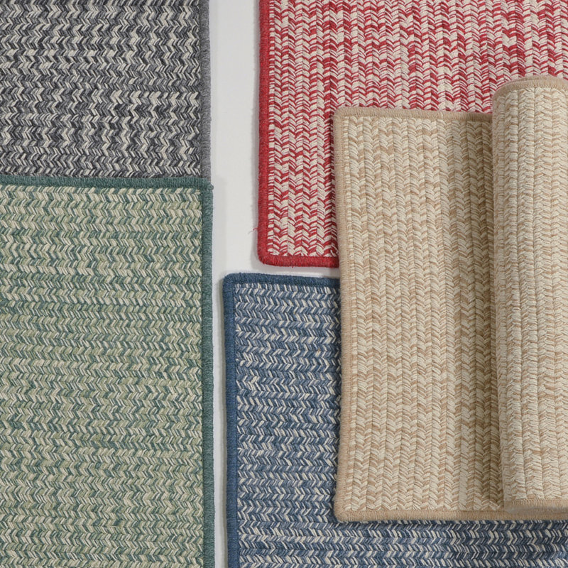 Tapis gris tressé Guntram, Carré 9 pi