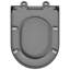Grey Plastic Standard Adjustable Armrests Toilet Seat Oval-369684997