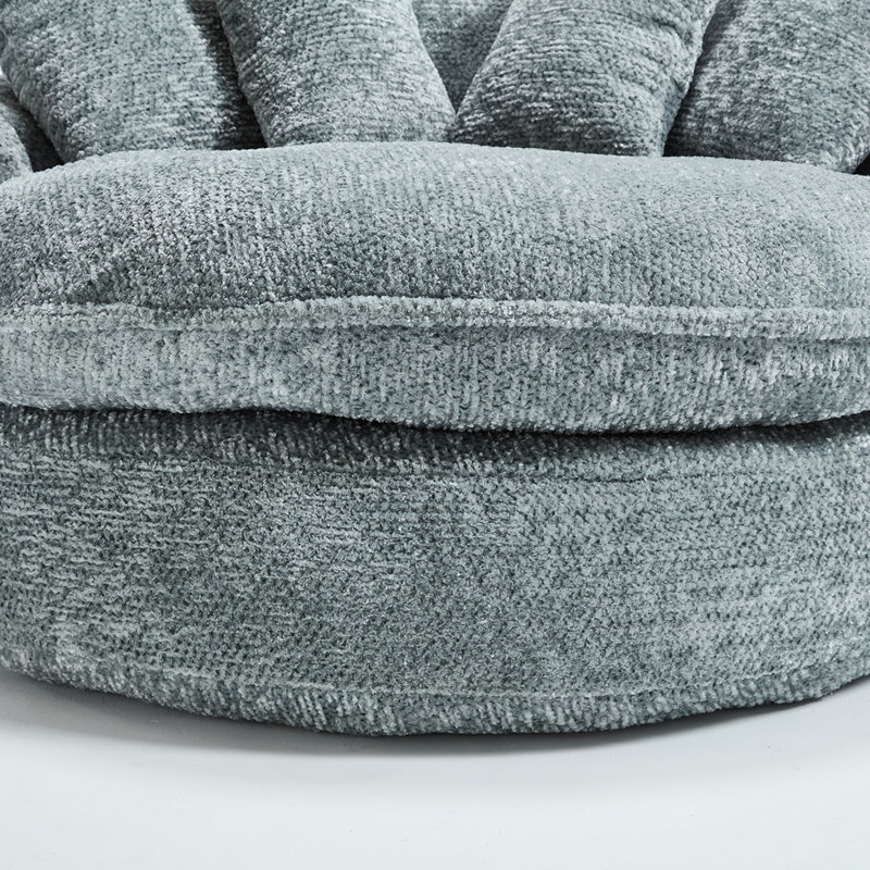 55" Durable Oversized Bean Bag Sofa, Blue Polyester