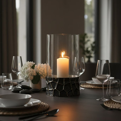 Anyelo Glass Tabletop / Centrepiece Hurricane