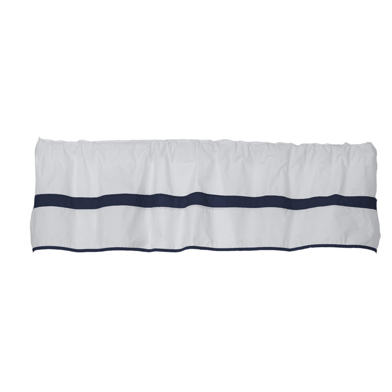 Massingill Cotton Blend Tailored Window Valance, Navy