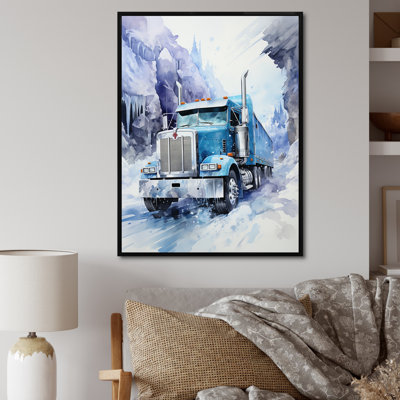 Turquoise semi camion arctique Hauler I - camion impressions sur toile