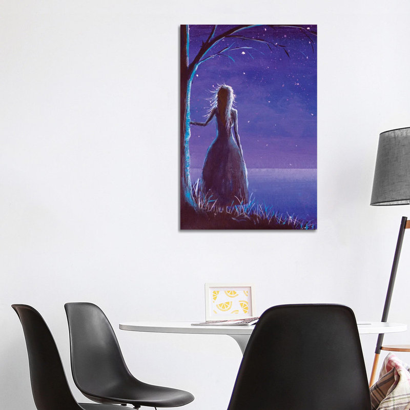 Princess Making A Wish In Night by Valery Rybakow - Wrapped Canvas Print, 101.6 cm H x 66.04 cm W x 3.175 cm D