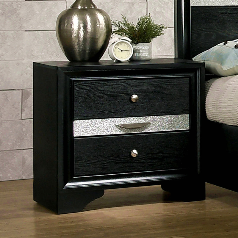Table de chevet contemporaine 1Pc, Noir