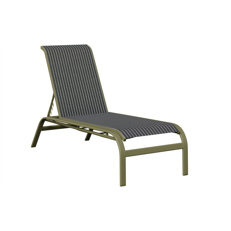 Chaise longue sans accoudoirs en aluminium sauge Coakley, Vert sauge