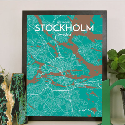 Stockholm City Map - No Frame Print