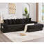 Canapé modulaire en L 110,75 po, canapé modulaire en velours côtelé, avec repose-pieds mobile, porte-gobelets, 8 coussins décoratifs, poche latérale, déplier dans un lit-575755464