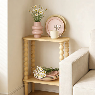 Table de bout étroite avec tablette de rangement à 2 niveaux, table d'appoint mince pour les petits espaces, design minimaliste pour le salon et la chambre à coucher